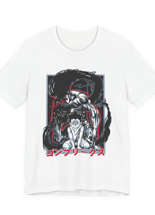 Full front view of the white Gon Freecss Rage T-shirt.