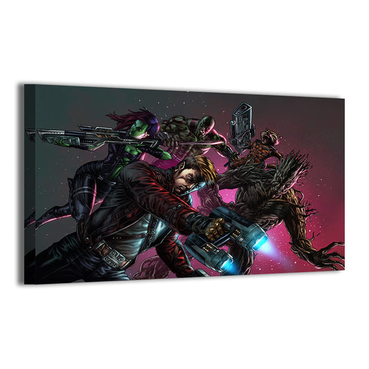 24x36 canvas artwork of guardians of the galaxy marvel team