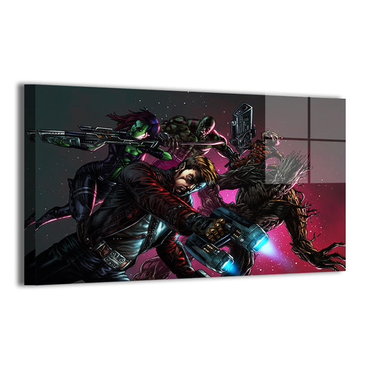 24x36 metal print guardians of the galaxy comic art
