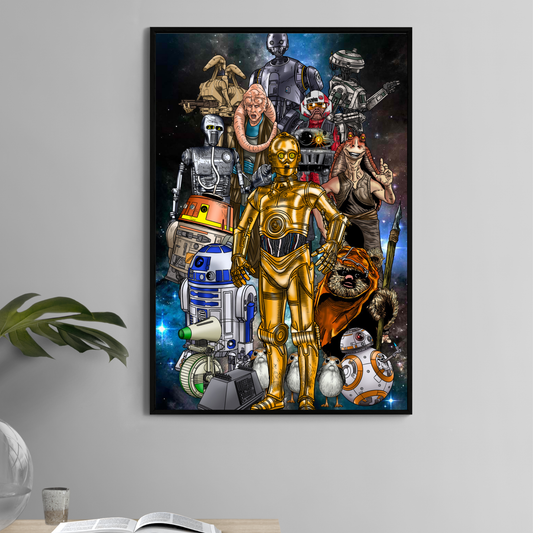 Galactic Sidekicks Poster Print – Star Wars Droids & Creatures Wall Art