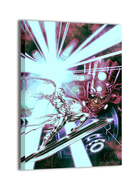 Galactus and his Herald the Silver Surfer Wall Art Acrylic Print, Premium Wall Art by Snapping Turtle Gallery