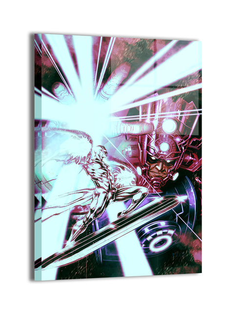 Galactus and his Herald the Silver Surfer Wall Art Acrylic Print, Premium Wall Art by Snapping Turtle Gallery