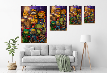 Galaxy Goofballs Canvas Print Size Chart – Chibi Guardians of the Galaxy Art