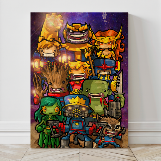 Galaxy Goofballs Canvas Print 24x36 – Chibi Guardians of the Galaxy Art