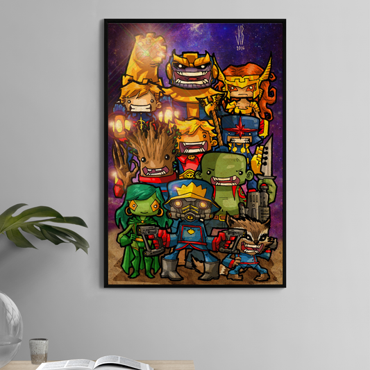  Galaxy Goofballs Poster Print – Guardians of the Galaxy Chibi Wall Art