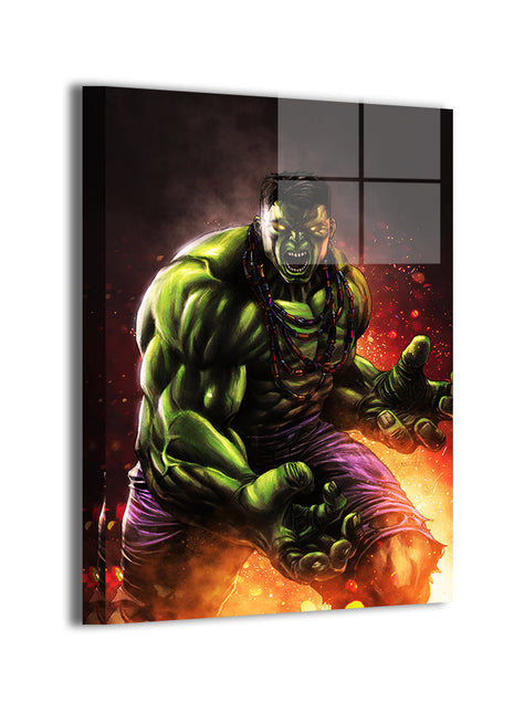 Durable aluminum print featuring the Hulk’s roaring pose; art by Ryan Pasibe, colors by Nestor Redulla Jr.