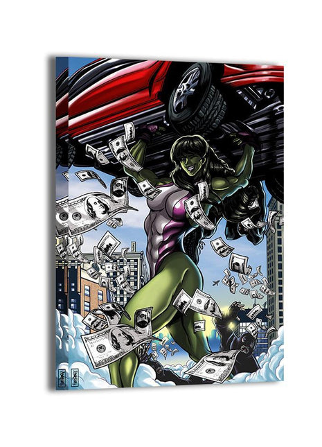 Gamma Verdict She-Hulk (Jennifer Walters) Marvel wall art by Ray Dash