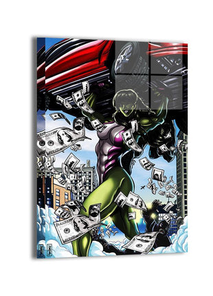 Gamma Verdict She-Hulk (Jennifer Walters) Marvel wall art by Ray Dash