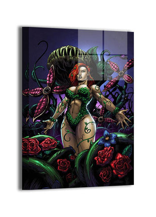 Poison Ivy metal wall art by Geebo Vigonte, colors by Nestor Redulla Jr.