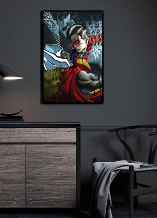 Superman vs Thor acrylic wall art by Tyrone Meijer