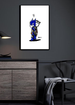 Batman & Catwoman Chibi Wall Art acrylic print by Rick Basaldua