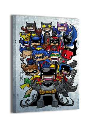 Bat-Family Chibi Wall Art gloss canvas print by Jeff Benitez