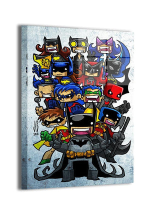 Bat-Family Chibi Wall Art dye-sublimated metal print by Jeff Benitez