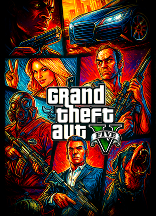 Michael, Franklin, and Trevor Grand Theft Auto V wall art in Acrylic, Canvas and Metal