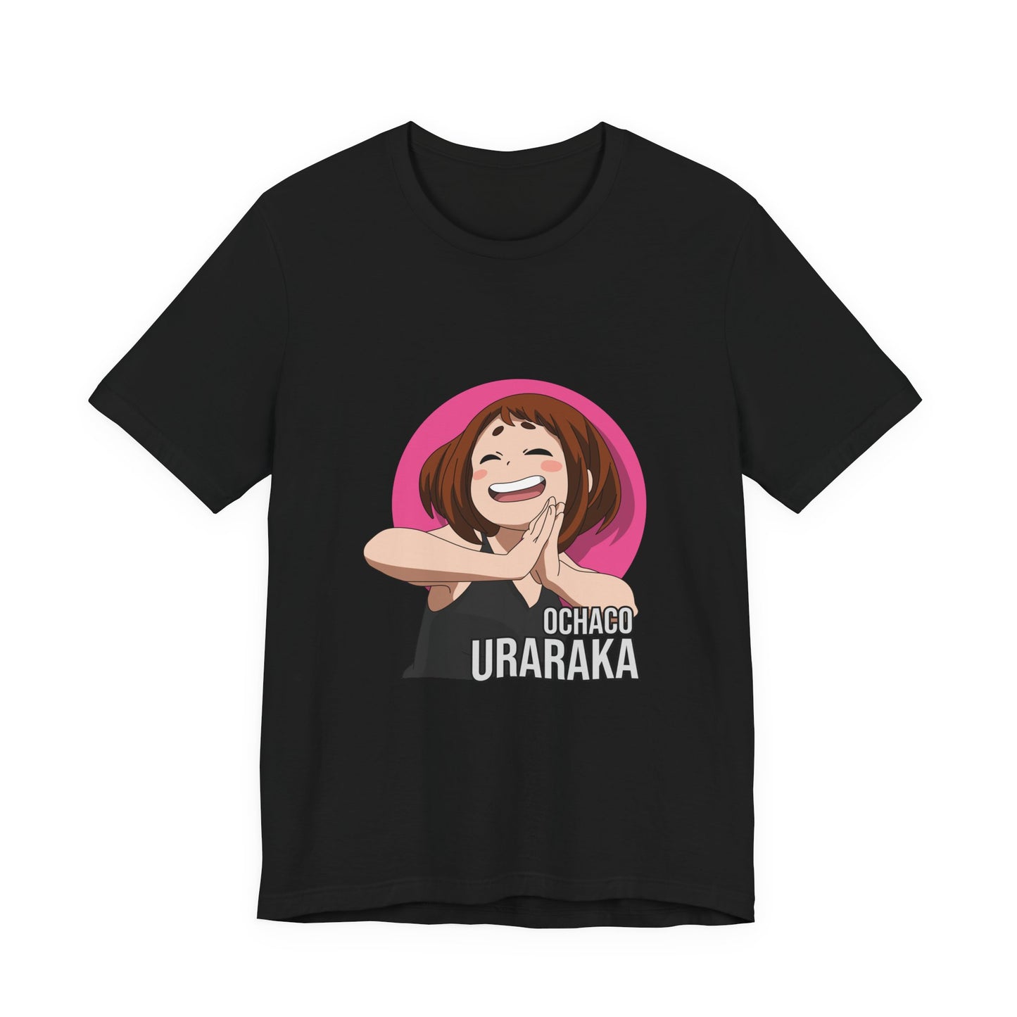 Alt: Gravity Hero Anime Shirt on black, angled front view, anime streetwear by Snapping Turtle Gallery

