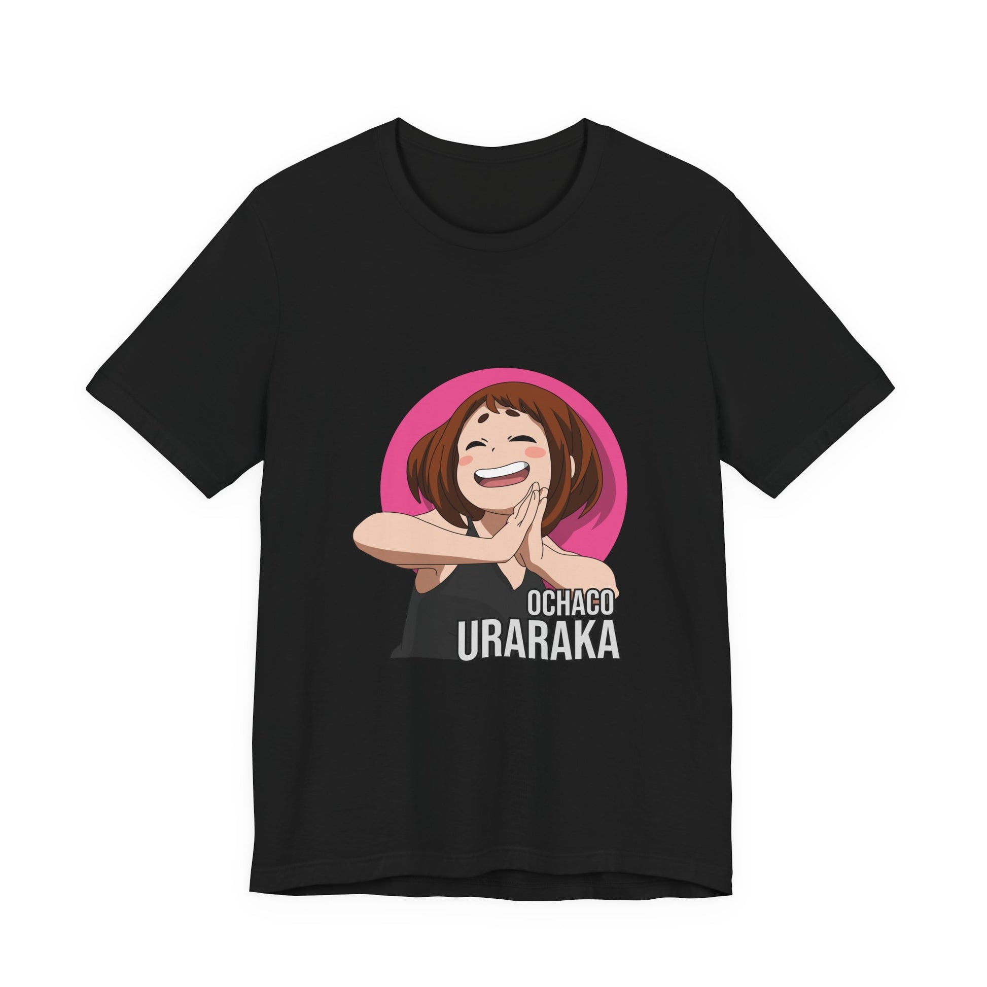 Alt: Gravity Hero Anime Shirt on black, angled front view, anime streetwear by Snapping Turtle Gallery

