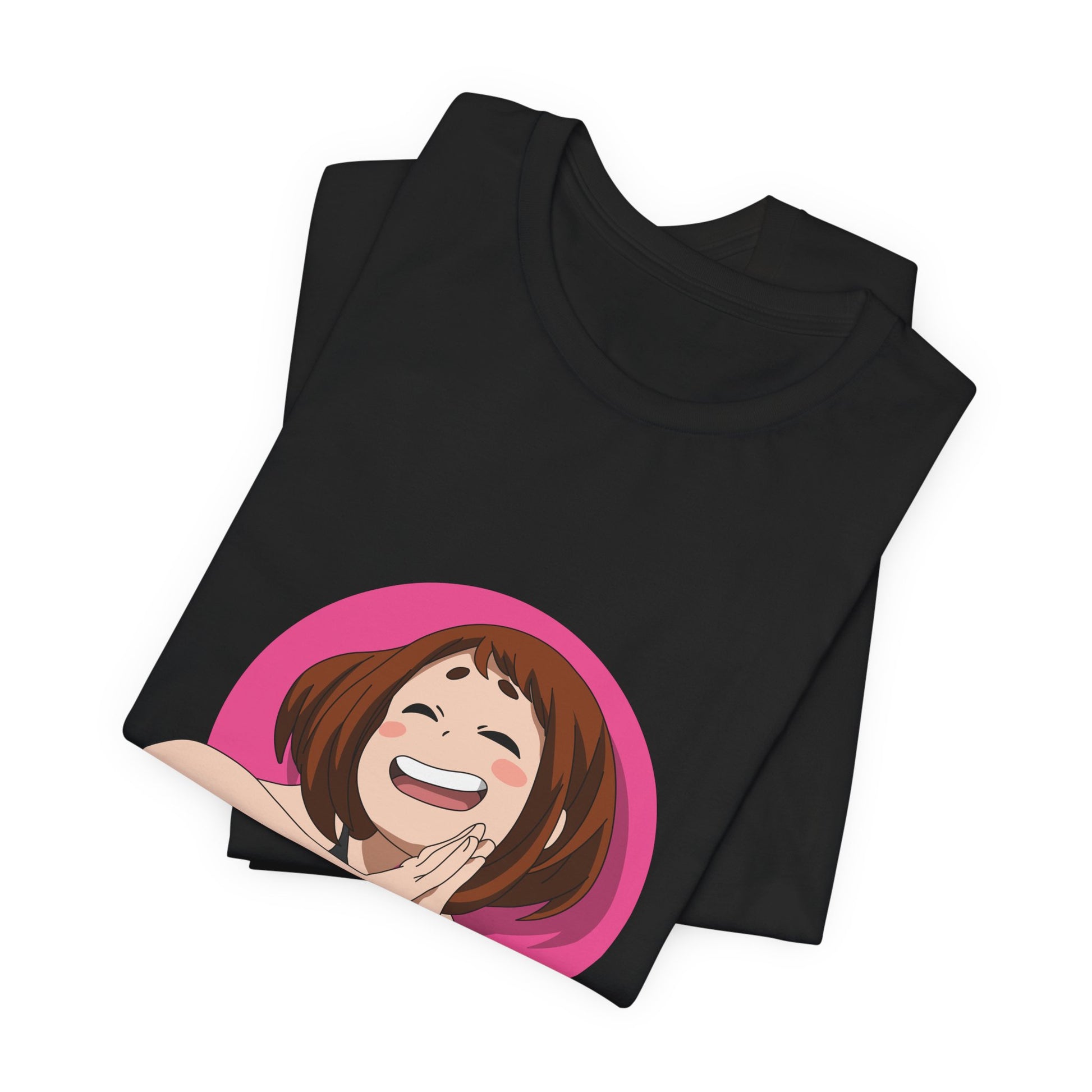 Alt: Gravity Hero Anime Shirt on black, folded display, anime graphic tee by Snapping Turtle Gallery

