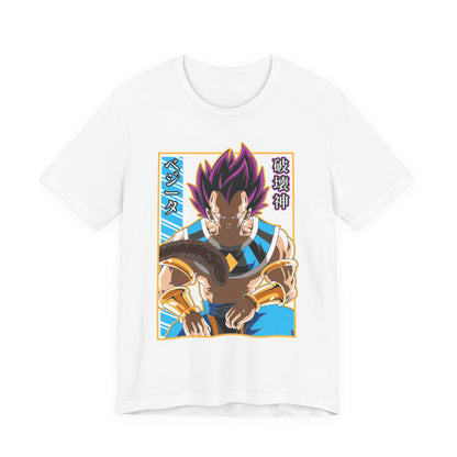Alt: Hakai God Saiyan Anime Shirt on white, close-up view, premium anime shirt by Snapping Turtle Gallery

