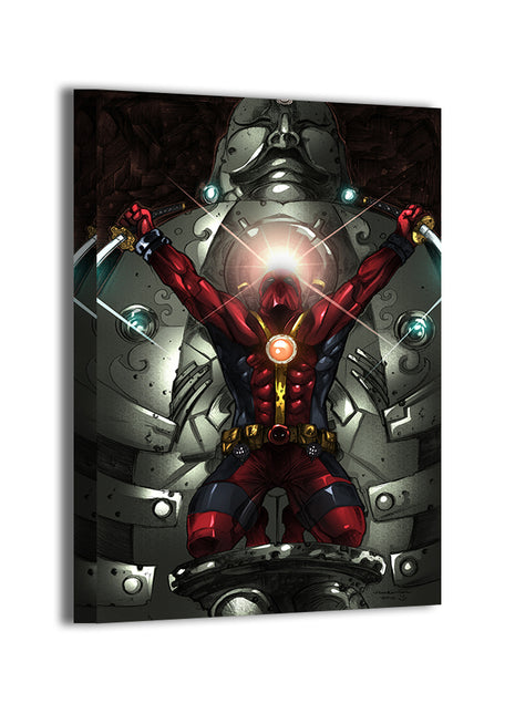 Halo of Mayhem Deadpool wall art — Marvel square print by Von Randal, image 2.