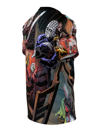 Horror Icons Poker Night All-Over Print Tee Black stitching Print, Premium Wall Art by Snapping Turtle Gallery