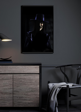 Idea in the Shadows V for Vendetta acrylic wall art featuring V by Richard Williams