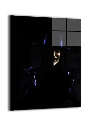 Idea in the Shadows V for Vendetta metal wall art featuring V by Richard Williams