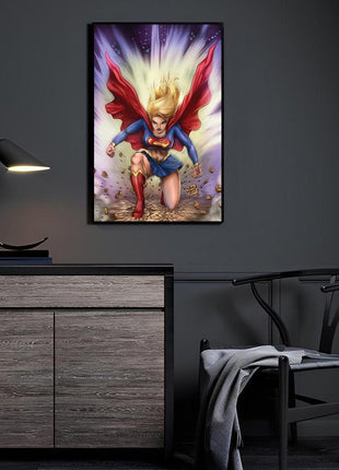 Supergirl acrylic wall art by Richard Bue