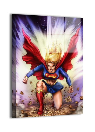 Supergirl metal wall art by Richard Bue