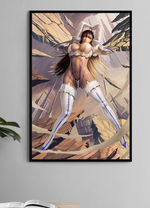 Kill la Kill Satsuki 11x17 anime print – sword raised on shattered terrain