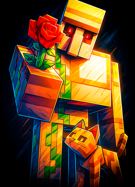 Iron Golem Minecraft wall art in Acrylic, Canvas and Metal