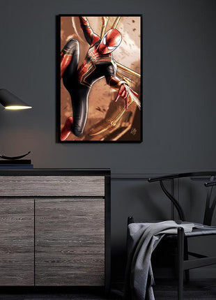 Iron Instinct wall art featuring Iron Spider (Peter Parker) — room display mockup 4