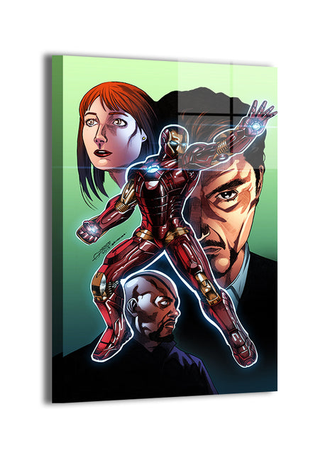 Iron Legacy Trio Iron Man wall art — Marvel square print by Geebo Vigonte, image 1.