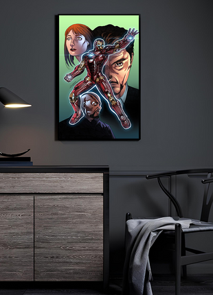 Iron Legacy Trio Iron Man wall art — Marvel square print by Geebo Vigonte, image 3.