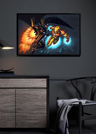 Armor Against the Night Iron Man vs Batman Wall Art