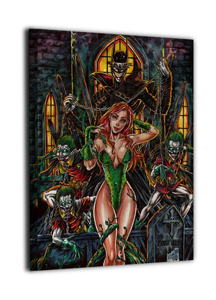 Ivy's Dark Garden Poison Ivy canvas wall art with The Batman Who Laughs by Elinaldo Brito