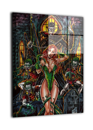 Ivy's Dark Garden Poison Ivy metal wall art with The Batman Who Laughs by Elinaldo Brito