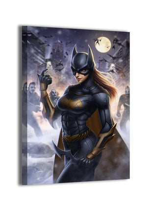 Batgirl vs Joker Wall Art gloss canvas print by Sam DelaTorre