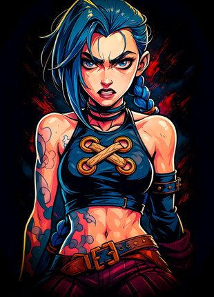Jinx League of Legends wall art in Acrylic, Canvas and Metal