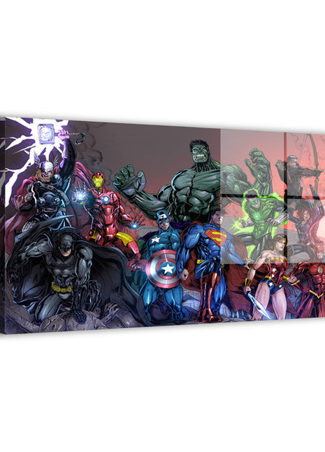 JLA vs Avengers Justice League vs Avengers wall art — Marvel horizontal print by Jey Soliva, image 1.