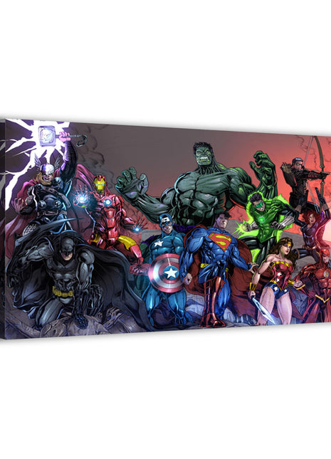 JLA vs Avengers Justice League vs Avengers wall art — Marvel horizontal print by Jey Soliva, image 2.