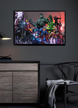 JLA vs Avengers Justice League vs Avengers wall art — Marvel horizontal print by Jey Soliva, image 3.