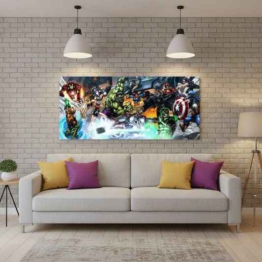 JLA vs Avengers matte canvas mockup