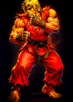 Ken Masters Street Fighter wall art in Acrylic, Canvas and Metal