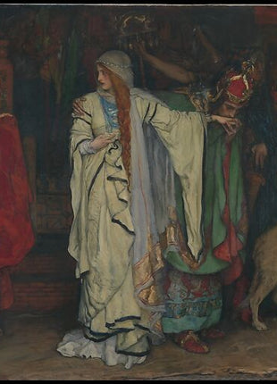 King Lear, Cordelia, Goneril, and Regan in Edwin Austin Abbey's King Lear, Act I, Scene I