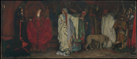 King Lear, Cordelia, Goneril, and Regan in Edwin Austin Abbey's King Lear, Act I, Scene I