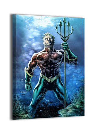 King of Atlantis Aquaman canvas wall art by Jimbo Salgado