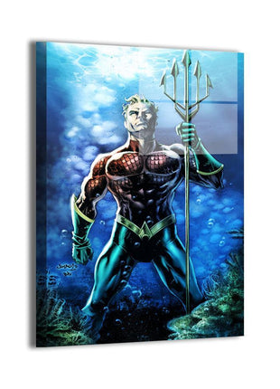King of Atlantis Aquaman metal wall art by Jimbo Salgado