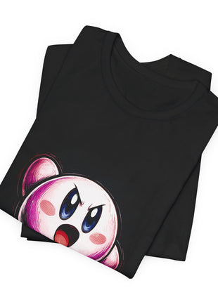 Folded view of the black Kirby Happy Bounce Graphic T-Shirt.
