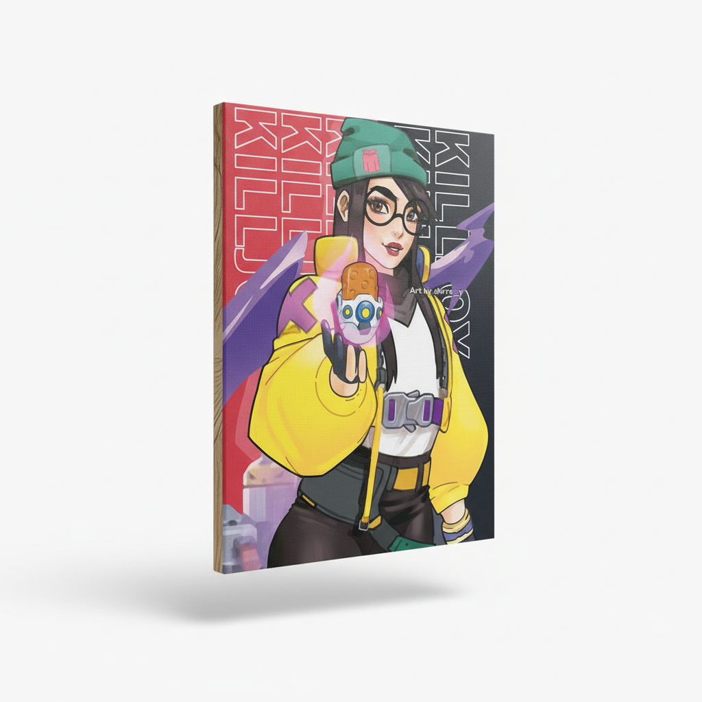 KJ artwork canvas on white