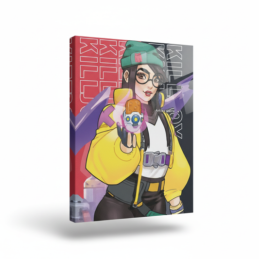 KJ artwork with glossy reflection